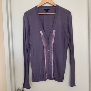 Banana Republic Purple Ribbon Detail Cardigan